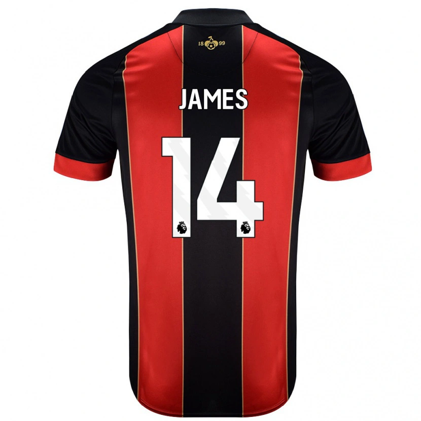 Danxen Kvinnor Katie James #14 Röd Svart Hemmatröja Matchtröjor 2024/25 Tröjor T-Tröja