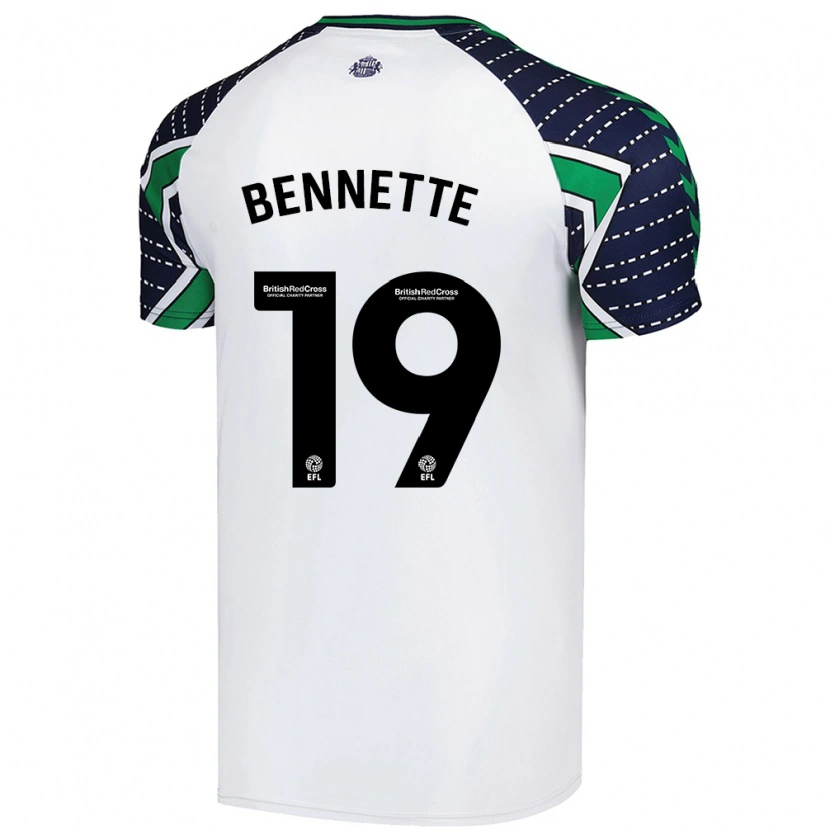 Danxen Kvinnor Jewison Bennette #19 Vit Bortatröja Matchtröjor 2024/25 Tröjor T-Tröja