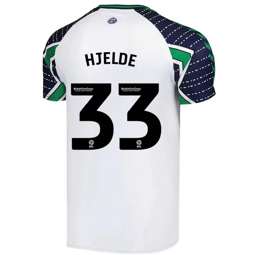 Danxen Kvinnor Leo Fuhr Hjelde #33 Vit Bortatröja Matchtröjor 2024/25 Tröjor T-Tröja