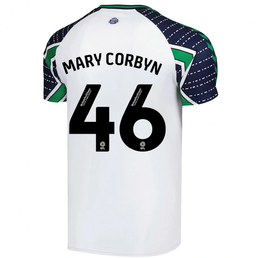 Danxen Kvinnor Mary Corbyn #46 Vit Bortatröja Matchtröjor 2024/25 Tröjor T-Tröja