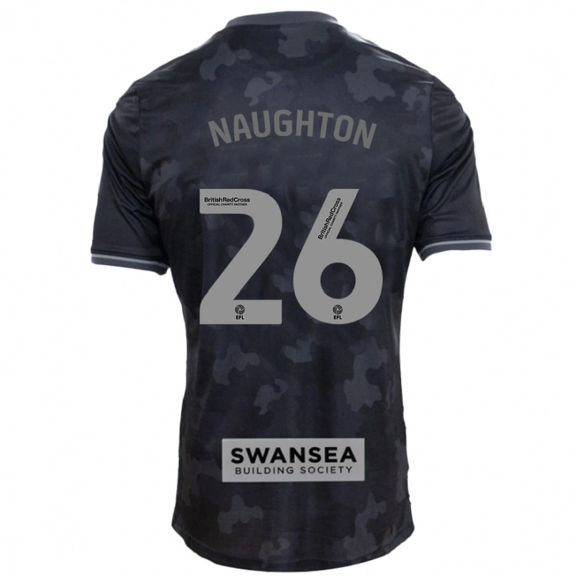 Danxen Kvinnor Kyle Naughton #26 Svart Bortatröja Matchtröjor 2024/25 Tröjor T-Tröja