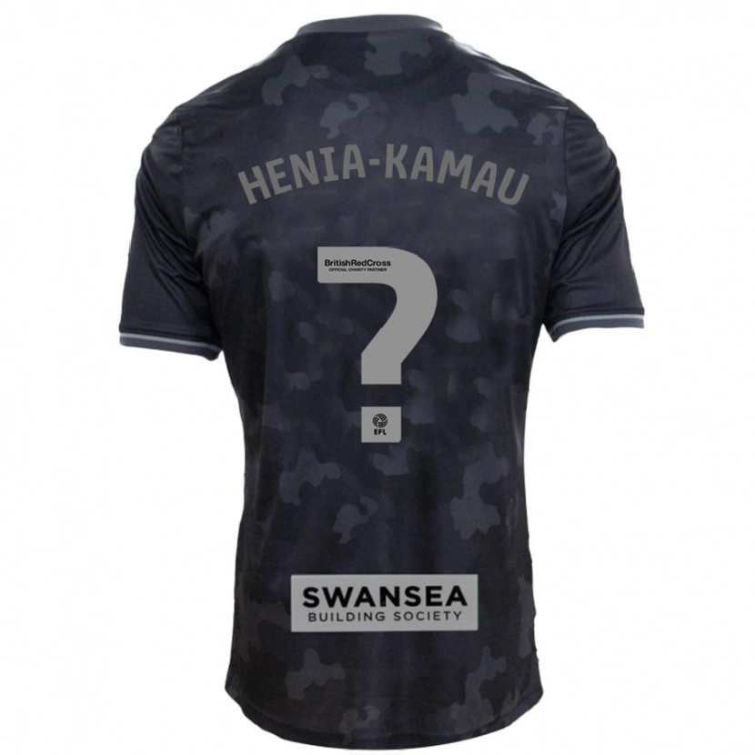 Danxen Kvinnor Sammy Henia-Kamau #0 Svart Bortatröja Matchtröjor 2024/25 Tröjor T-Tröja