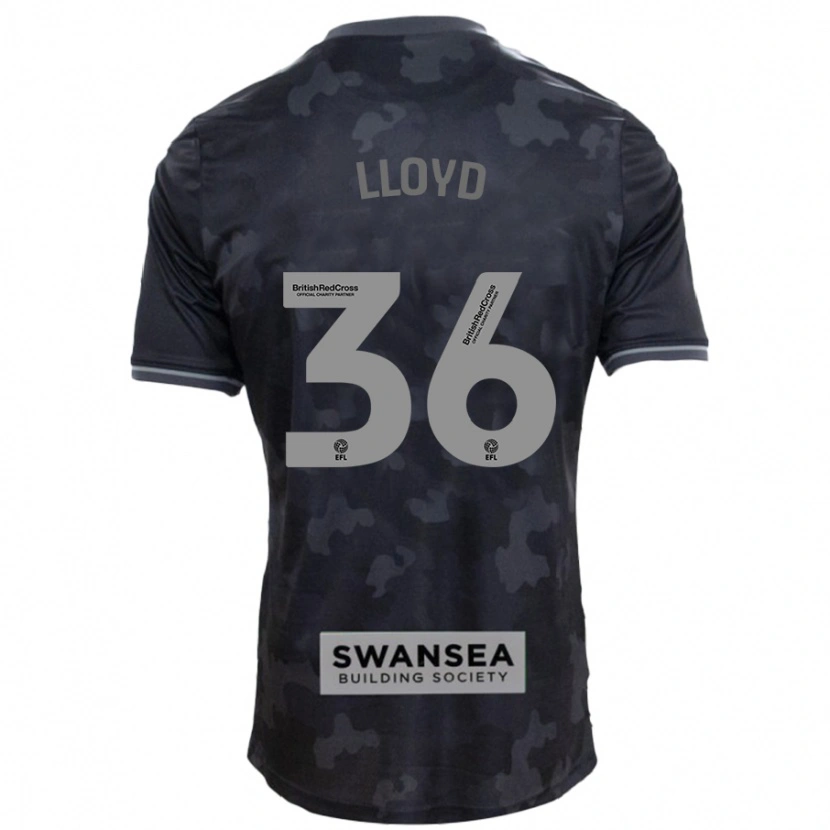 Danxen Kvinnor Ben Lloyd #36 Svart Bortatröja Matchtröjor 2024/25 Tröjor T-Tröja