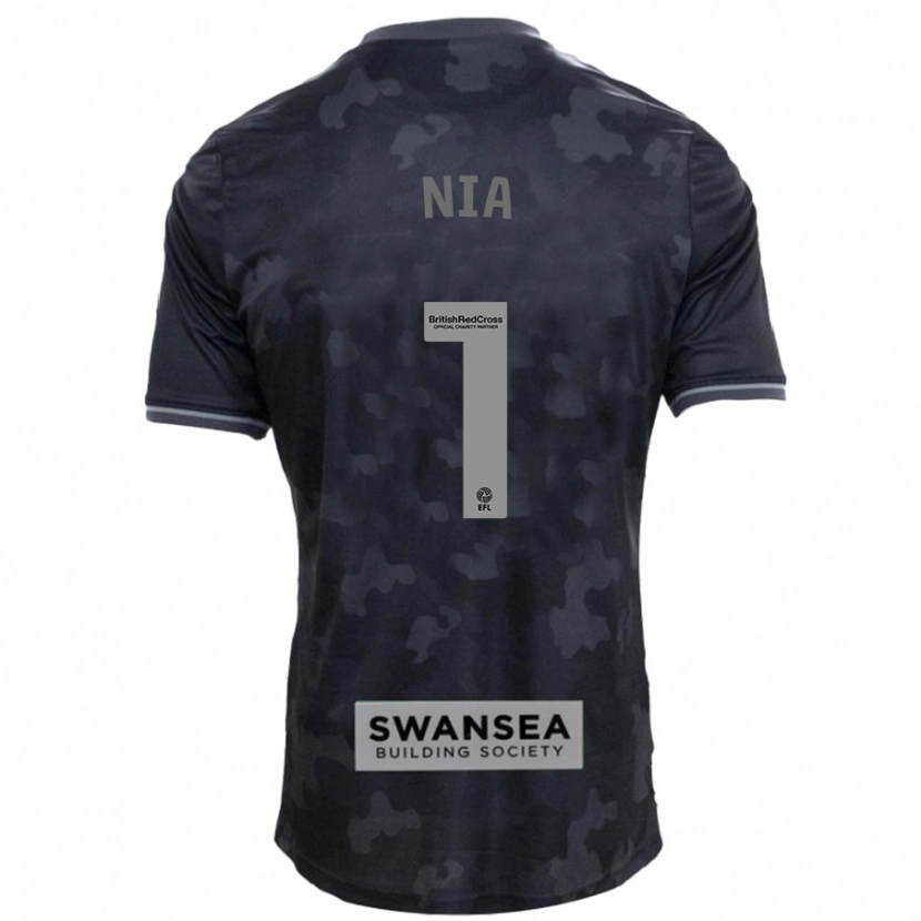 Danxen Kvinnor Ffion Rees Nia #1 Svart Bortatröja Matchtröjor 2024/25 Tröjor T-Tröja