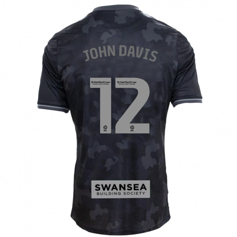 Danxen Kvinnor Stacey John-Davis #12 Svart Bortatröja Matchtröjor 2024/25 Tröjor T-Tröja