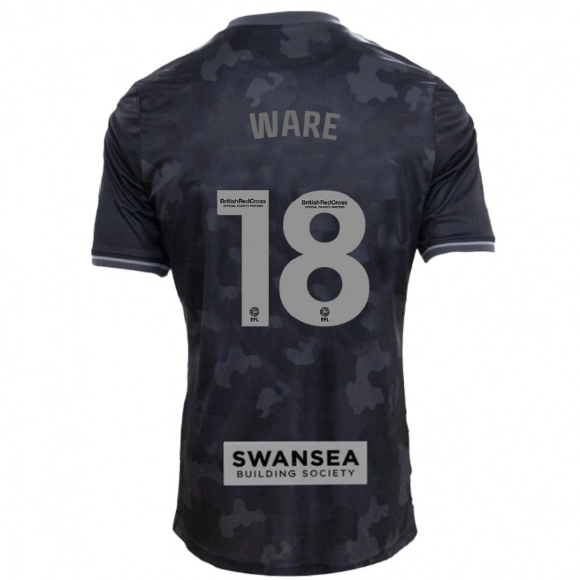 Danxen Kvinnor Phoebe Ware #18 Svart Bortatröja Matchtröjor 2024/25 Tröjor T-Tröja