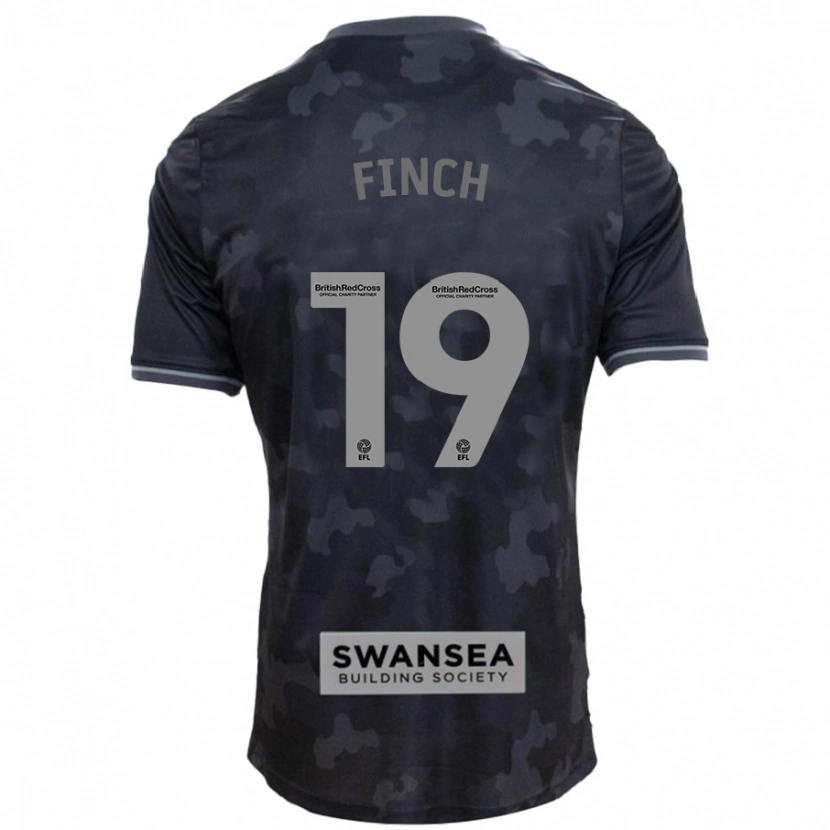 Danxen Kvinnor Lucy Finch #19 Svart Bortatröja Matchtröjor 2024/25 Tröjor T-Tröja
