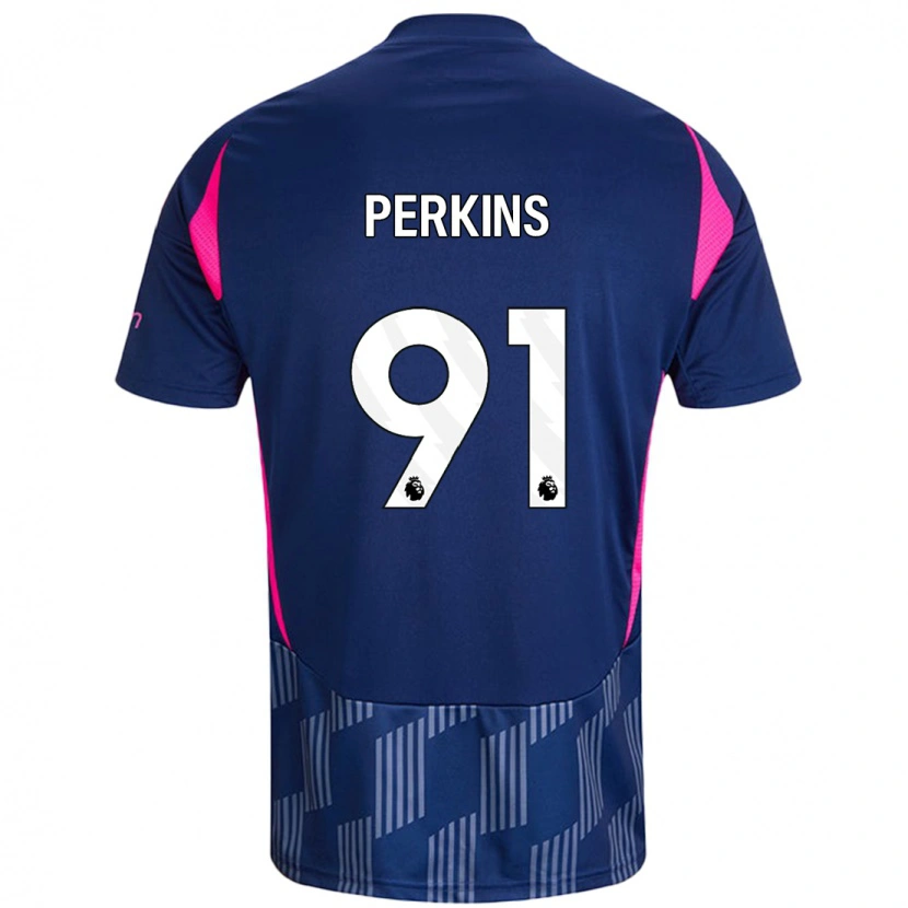 Danxen Kvinnor Jack Perkins #91 Kungsblå Rosa Bortatröja Matchtröjor 2024/25 Tröjor T-Tröja