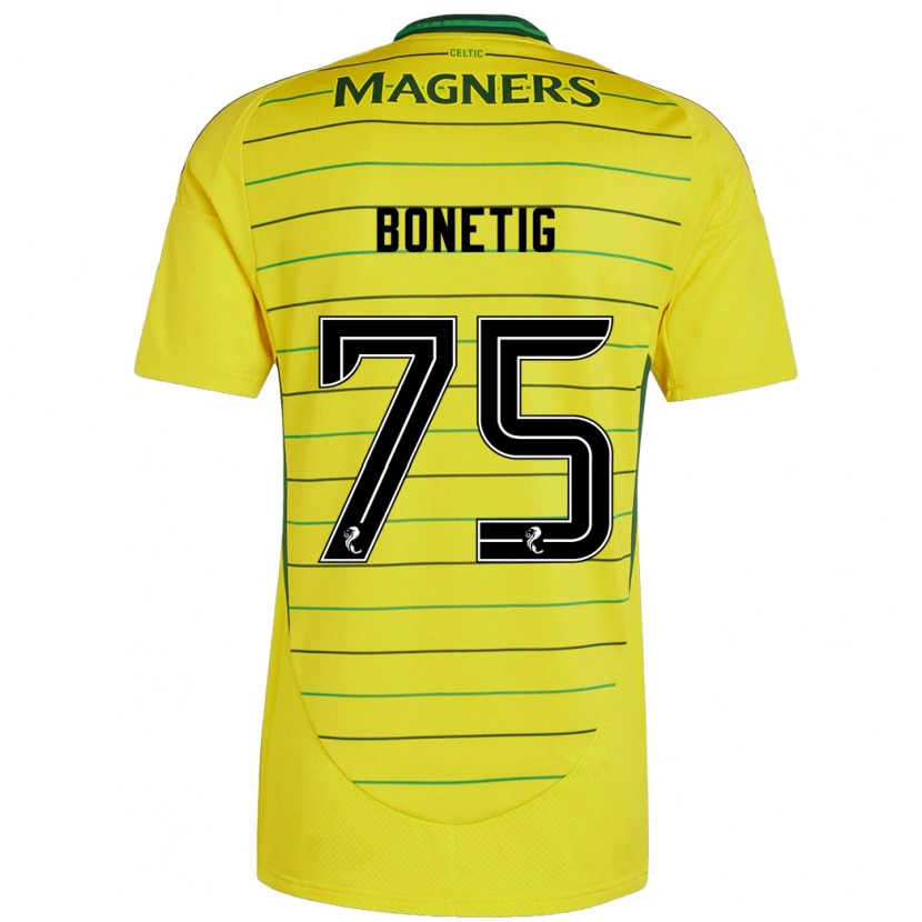 Danxen Kvinnor Liam Bonetig #75 Gul Bortatröja Matchtröjor 2024/25 Tröjor T-Tröja