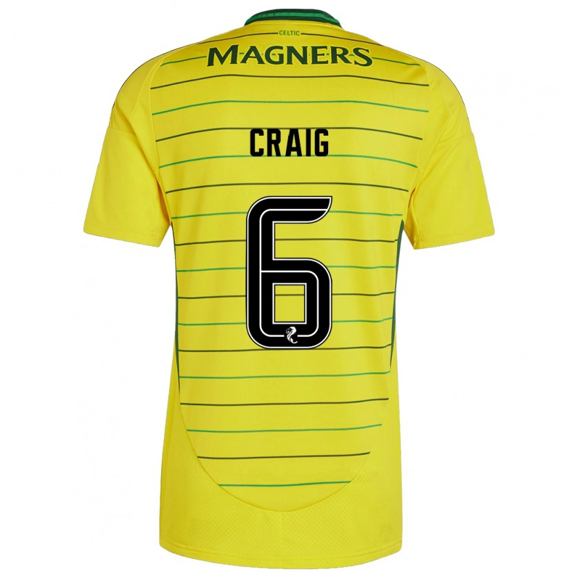 Danxen Kvinnor Chloe Craig #6 Gul Bortatröja Matchtröjor 2024/25 Tröjor T-Tröja