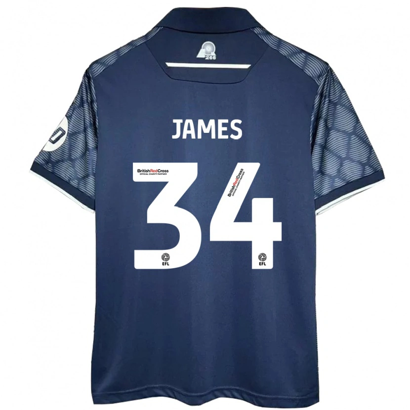 Danxen Kvinnor Aaron James #34 Svart Bortatröja Matchtröjor 2024/25 Tröjor T-Tröja