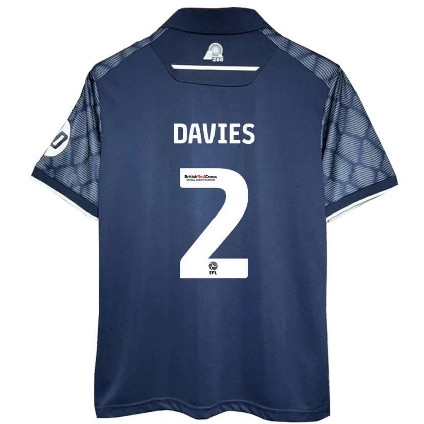 Danxen Kvinnor Phoebe Davies #2 Svart Bortatröja Matchtröjor 2024/25 Tröjor T-Tröja