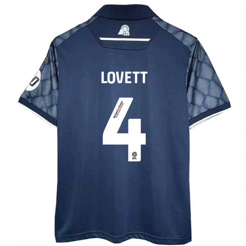 Danxen Kvinnor Erin Lovett #4 Svart Bortatröja Matchtröjor 2024/25 Tröjor T-Tröja