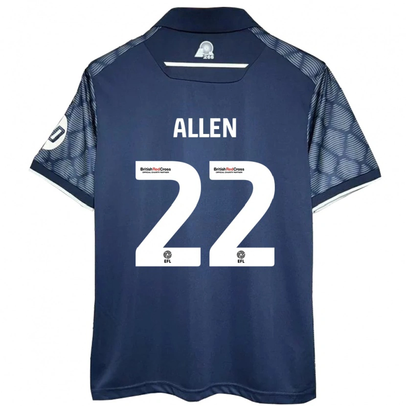 Danxen Kvinnor Keren Allen #22 Svart Bortatröja Matchtröjor 2024/25 Tröjor T-Tröja