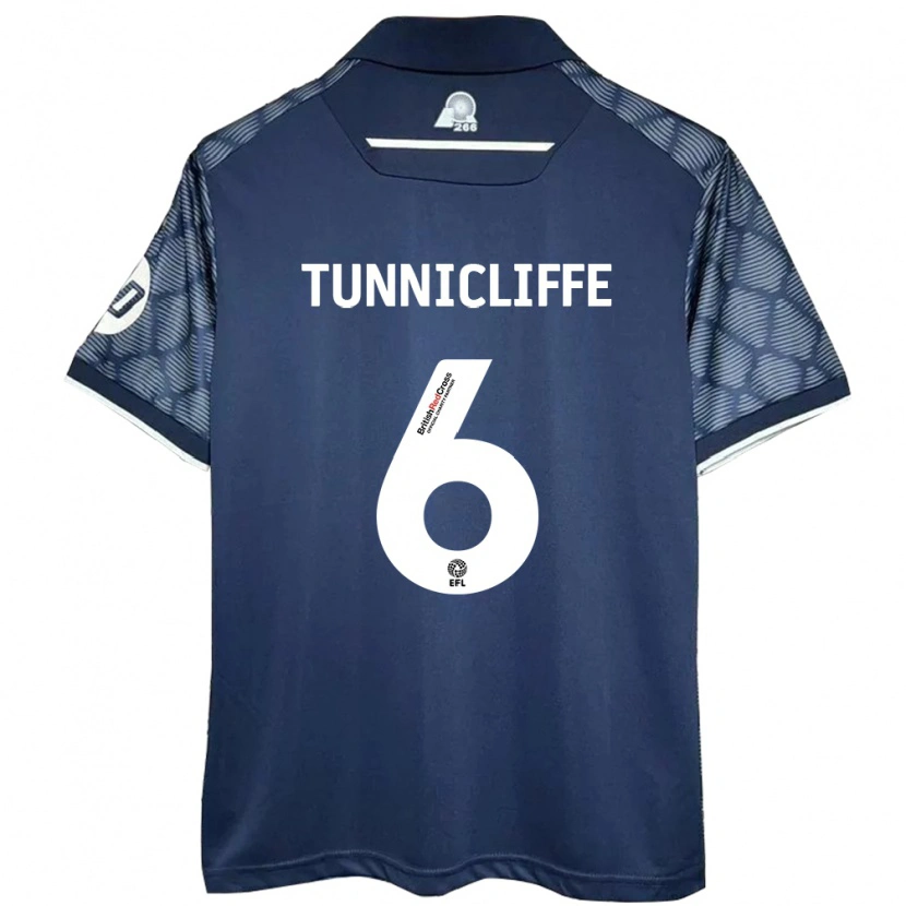 Danxen Kvinnor Jordan Tunnicliffe #6 Svart Bortatröja Matchtröjor 2024/25 Tröjor T-Tröja