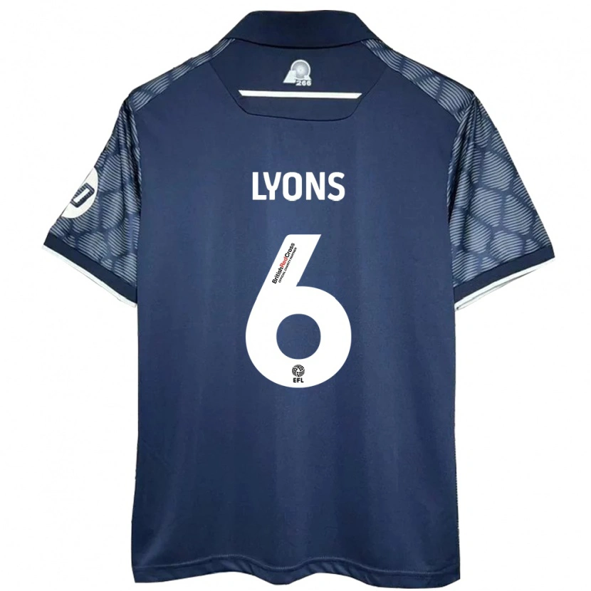 Danxen Kvinnor Lauryn Lyons #6 Svart Bortatröja Matchtröjor 2024/25 Tröjor T-Tröja