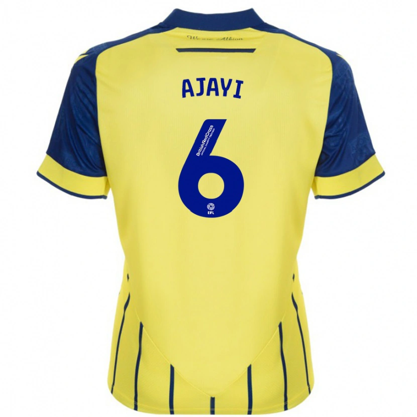 Danxen Kvinnor Semi Ajayi #6 Gul Blå Bortatröja Matchtröjor 2024/25 Tröjor T-Tröja