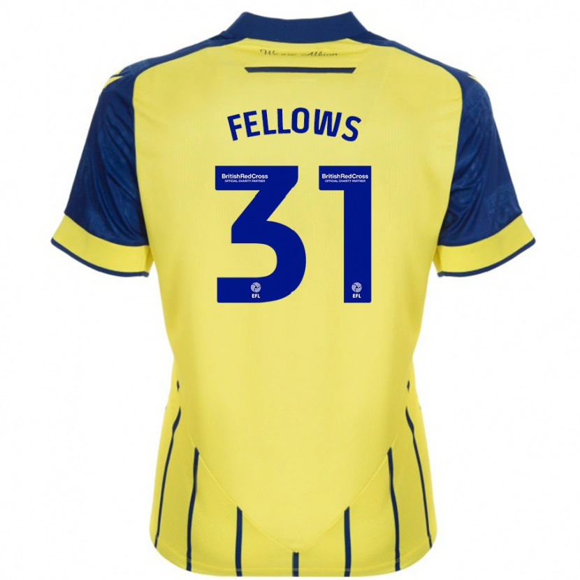 Danxen Kvinnor Tom Fellows #31 Gul Blå Bortatröja Matchtröjor 2024/25 Tröjor T-Tröja