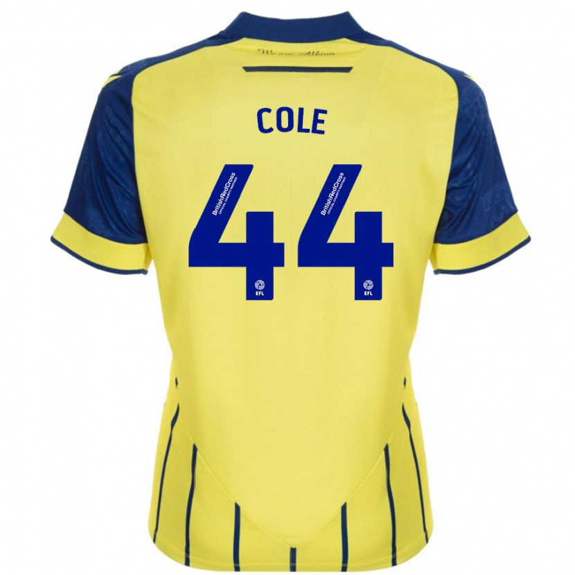 Danxen Kvinnor Devante Cole #44 Gul Blå Bortatröja Matchtröjor 2024/25 Tröjor T-Tröja