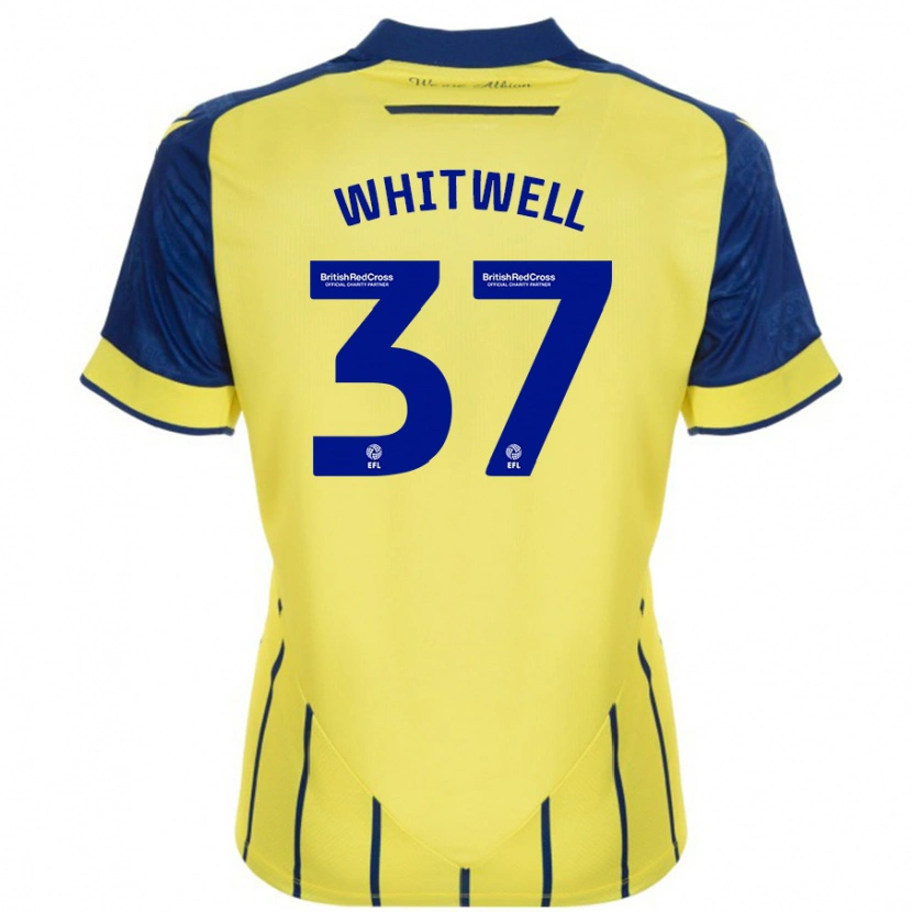 Danxen Kvinnor Harry Whitwell #37 Gul Blå Bortatröja Matchtröjor 2024/25 Tröjor T-Tröja