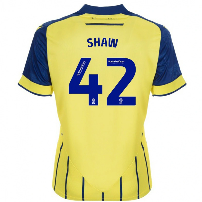 Danxen Kvinnor Josh Shaw #42 Gul Blå Bortatröja Matchtröjor 2024/25 Tröjor T-Tröja