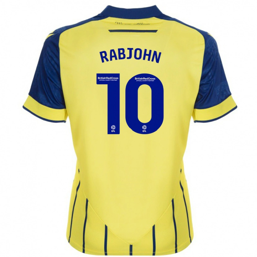 Danxen Kvinnor Olivia Rabjohn #10 Gul Blå Bortatröja Matchtröjor 2024/25 Tröjor T-Tröja