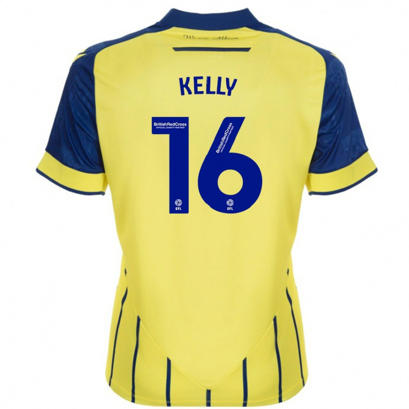 Danxen Kvinnor Martin Kelly #16 Gul Blå Bortatröja Matchtröjor 2024/25 Tröjor T-Tröja