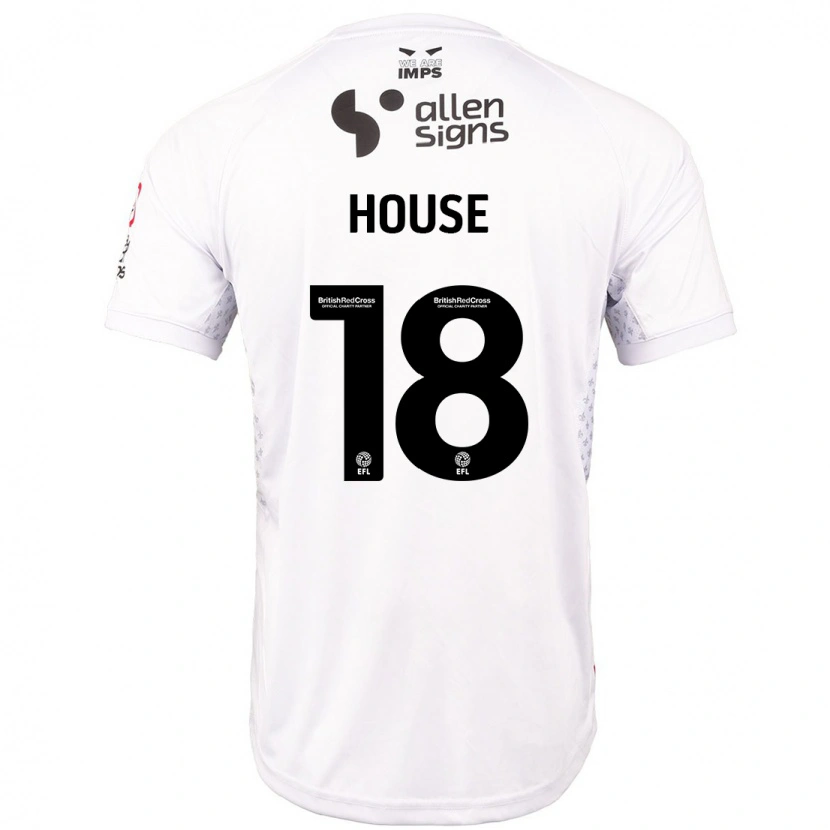 Danxen Kvinnor Ben House #18 Röd Vit Bortatröja Matchtröjor 2024/25 Tröjor T-Tröja