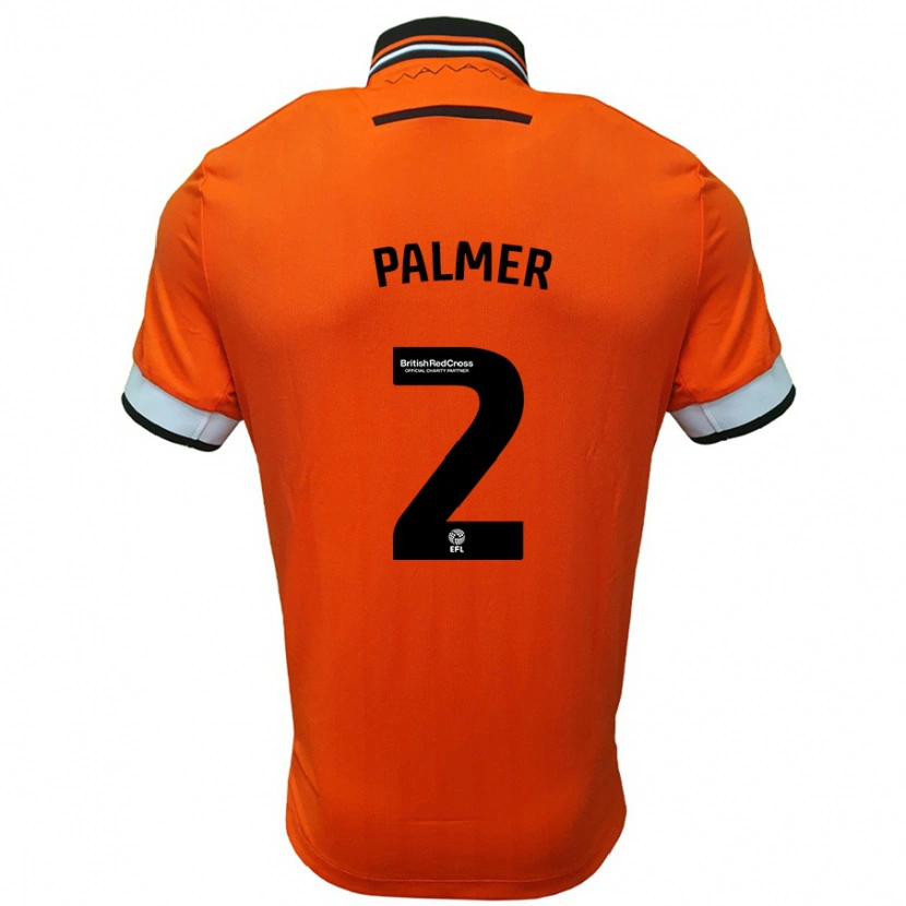 Danxen Kvinnor Liam Palmer #2 Orange Vit Bortatröja Matchtröjor 2024/25 Tröjor T-Tröja