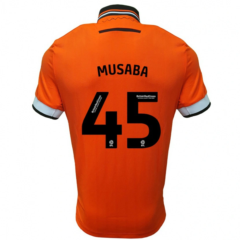 Danxen Kvinnor Anthony Musaba #45 Orange Vit Bortatröja Matchtröjor 2024/25 Tröjor T-Tröja