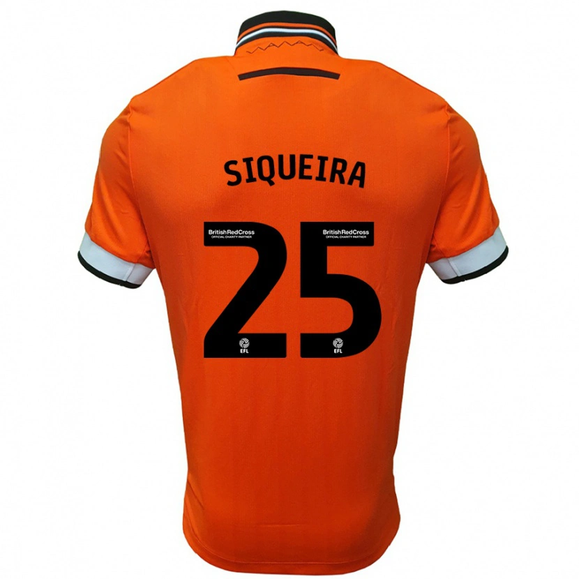 Danxen Kvinnor Guilherme Siqueira #25 Orange Vit Bortatröja Matchtröjor 2024/25 Tröjor T-Tröja