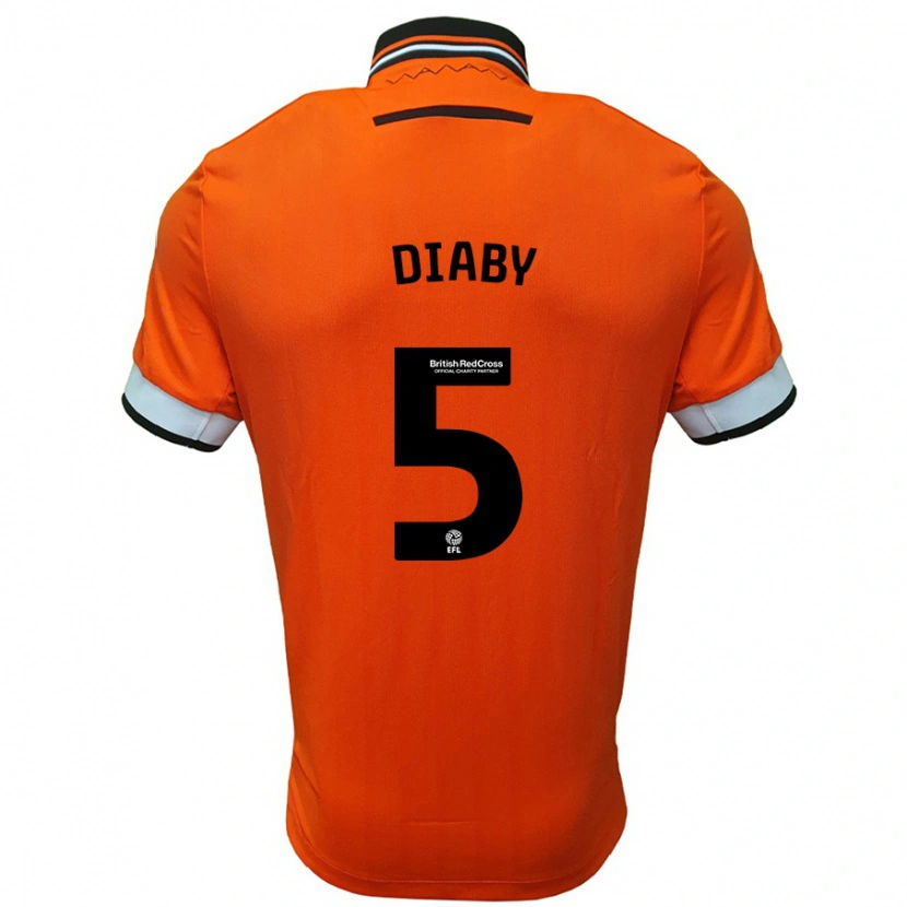 Danxen Kvinnor Bambo Diaby #5 Orange Vit Bortatröja Matchtröjor 2024/25 Tröjor T-Tröja