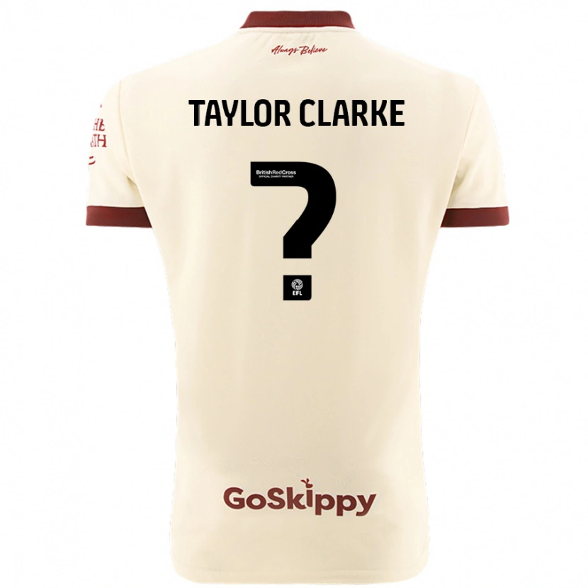 Danxen Kvinnor Omar Taylor-Clarke #0 Gräddvit Bortatröja Matchtröjor 2024/25 Tröjor T-Tröja
