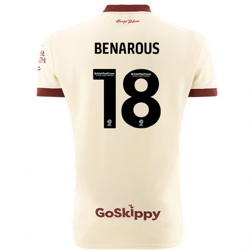 Danxen Kvinnor Ayman Benarous #18 Gräddvit Bortatröja Matchtröjor 2024/25 Tröjor T-Tröja