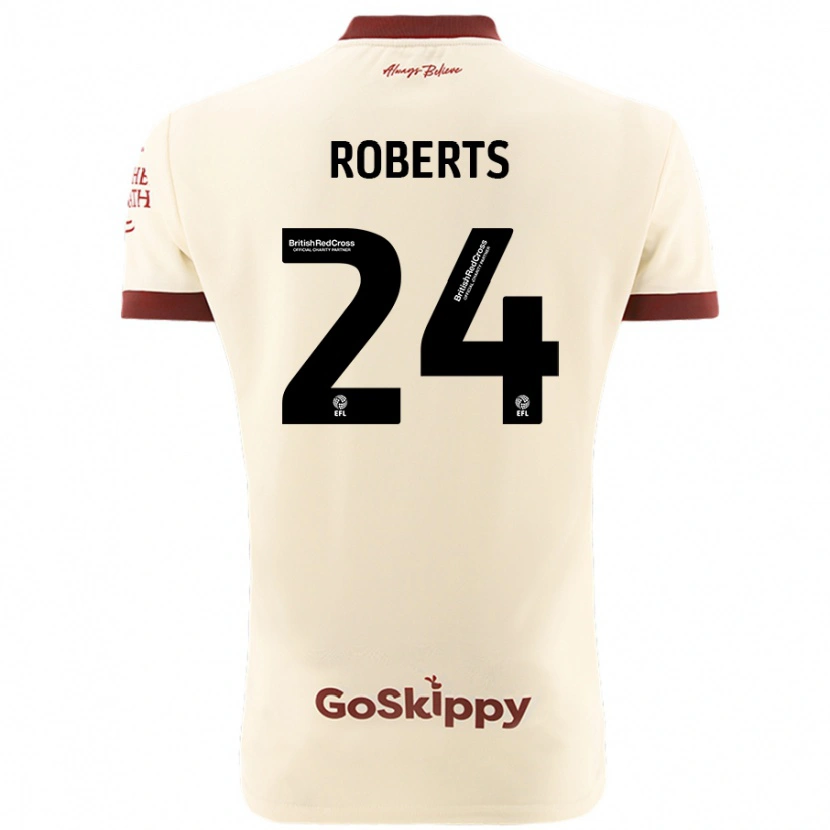 Danxen Kvinnor Haydon Roberts #24 Gräddvit Bortatröja Matchtröjor 2024/25 Tröjor T-Tröja