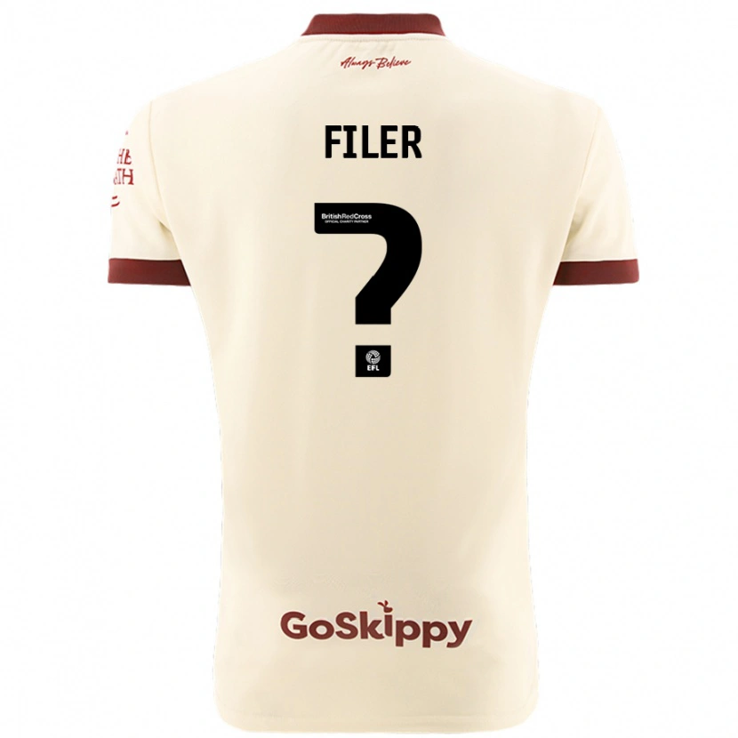 Danxen Kvinnor Charlie Filer #0 Gräddvit Bortatröja Matchtröjor 2024/25 Tröjor T-Tröja