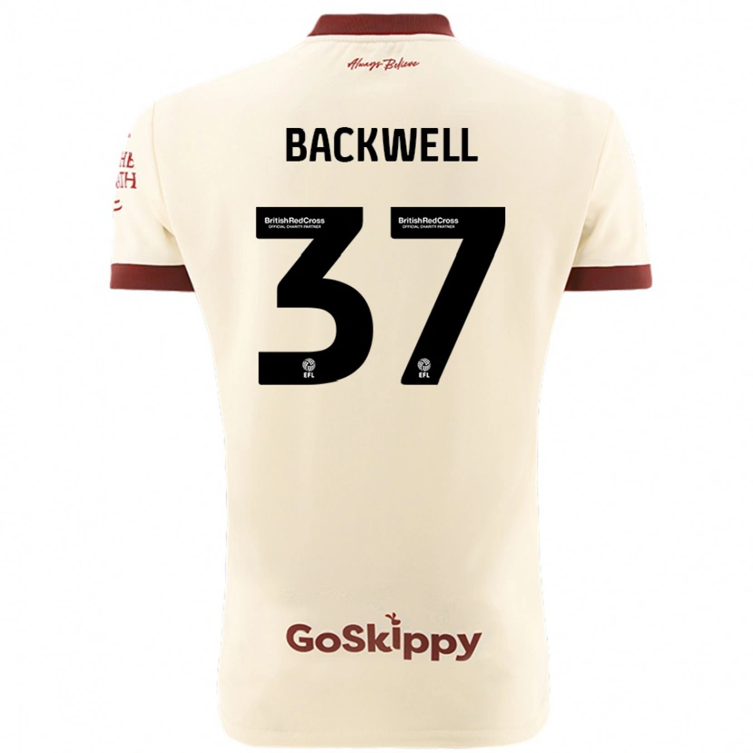 Danxen Kvinnor Tommy Backwell #37 Gräddvit Bortatröja Matchtröjor 2024/25 Tröjor T-Tröja