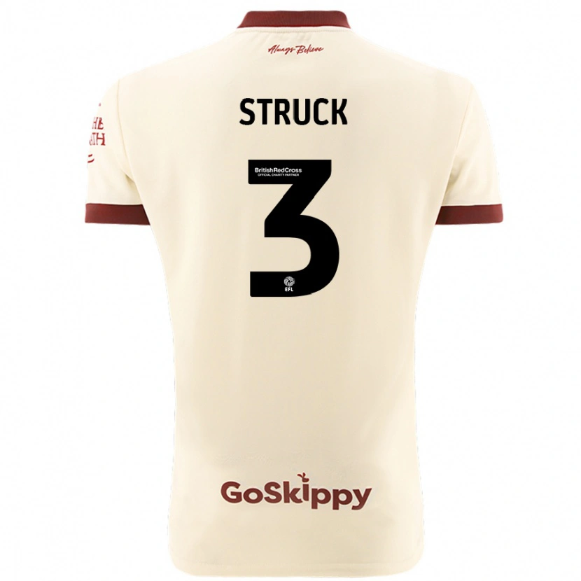 Danxen Kvinnor Sille Struck #3 Gräddvit Bortatröja Matchtröjor 2024/25 Tröjor T-Tröja