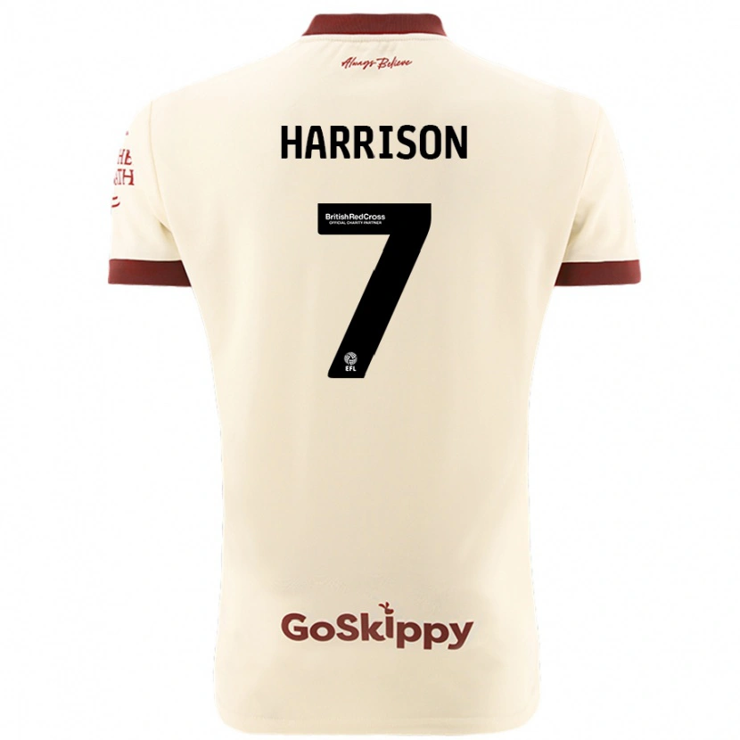 Danxen Kvinnor Abi Harrison #7 Gräddvit Bortatröja Matchtröjor 2024/25 Tröjor T-Tröja
