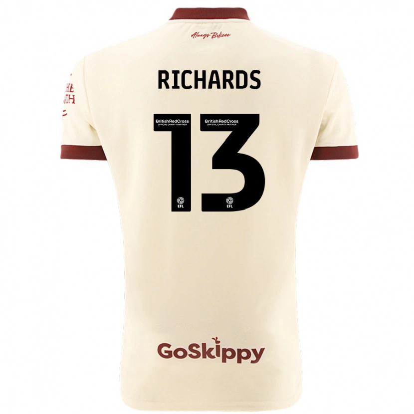Danxen Kvinnor Harvey Wiles-Richards #13 Gräddvit Bortatröja Matchtröjor 2024/25 Tröjor T-Tröja
