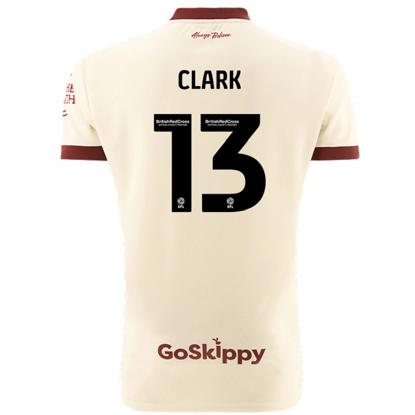 Danxen Kvinnor Olivia Clark #13 Gräddvit Bortatröja Matchtröjor 2024/25 Tröjor T-Tröja