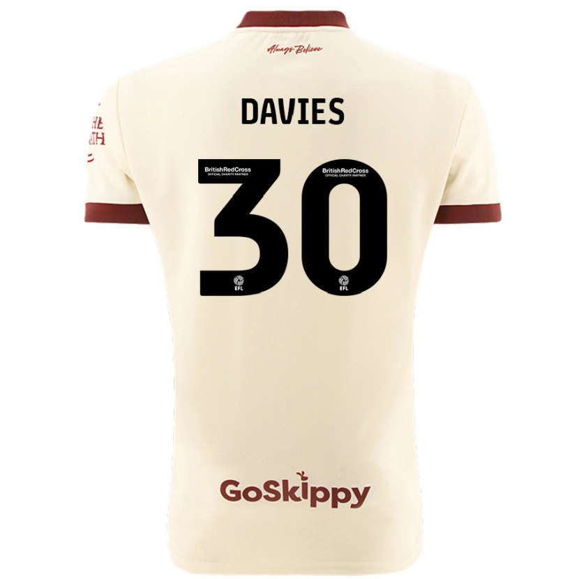 Danxen Kvinnor Yasmin Davies #30 Gräddvit Bortatröja Matchtröjor 2024/25 Tröjor T-Tröja