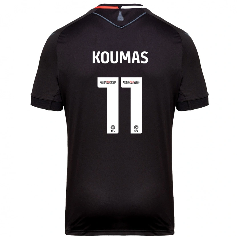 Danxen Kvinnor Lewis Koumas #11 Svart Bortatröja Matchtröjor 2024/25 Tröjor T-Tröja