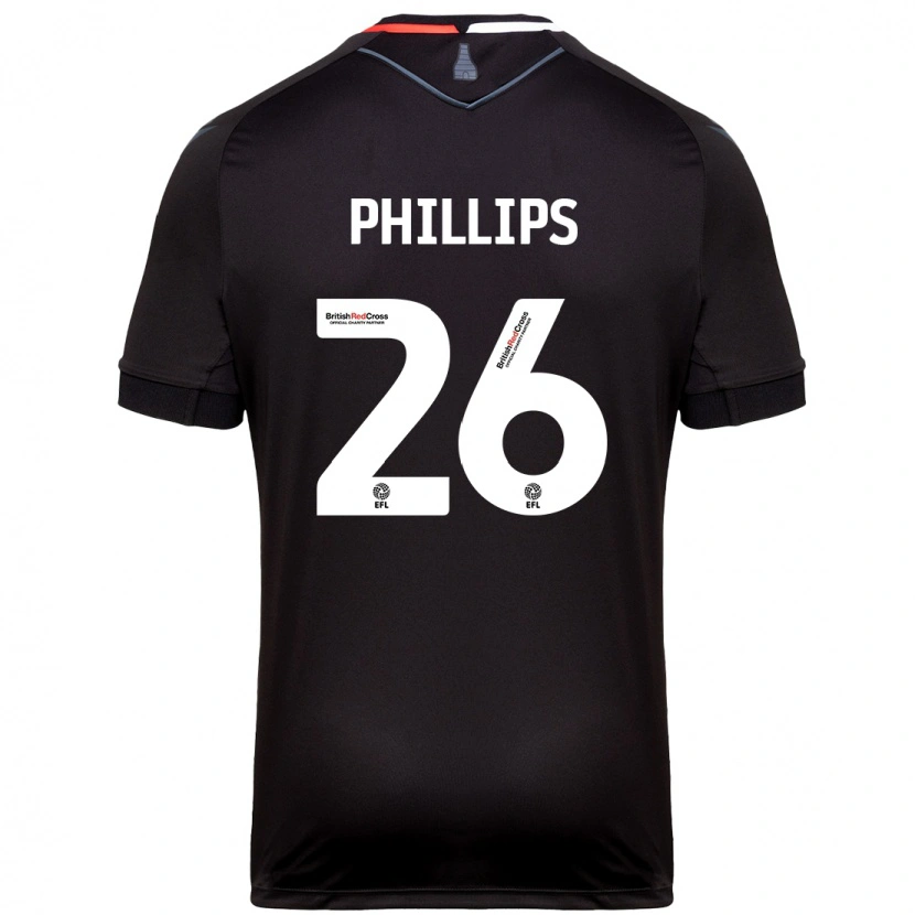 Danxen Kvinnor Ashley Phillips #26 Svart Bortatröja Matchtröjor 2024/25 Tröjor T-Tröja