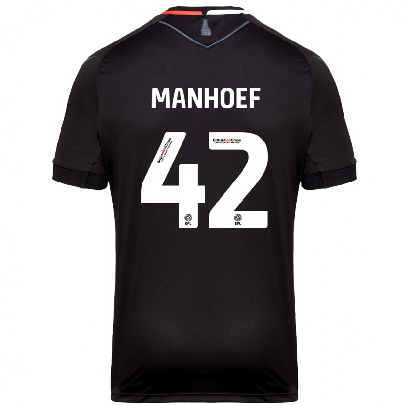 Danxen Kvinnor Million Manhoef #42 Svart Bortatröja Matchtröjor 2024/25 Tröjor T-Tröja