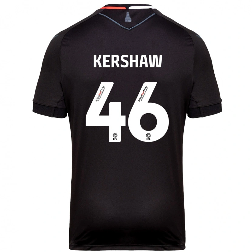 Danxen Kvinnor Ben Kershaw #46 Svart Bortatröja Matchtröjor 2024/25 Tröjor T-Tröja