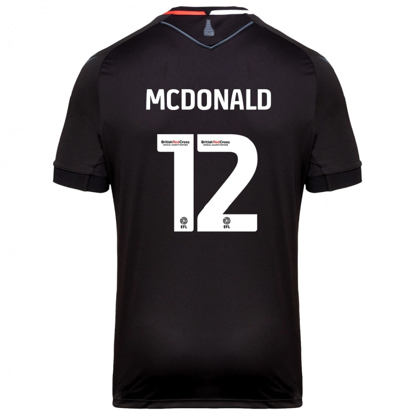 Danxen Kvinnor Kayleigh Mcdonald #12 Svart Bortatröja Matchtröjor 2024/25 Tröjor T-Tröja