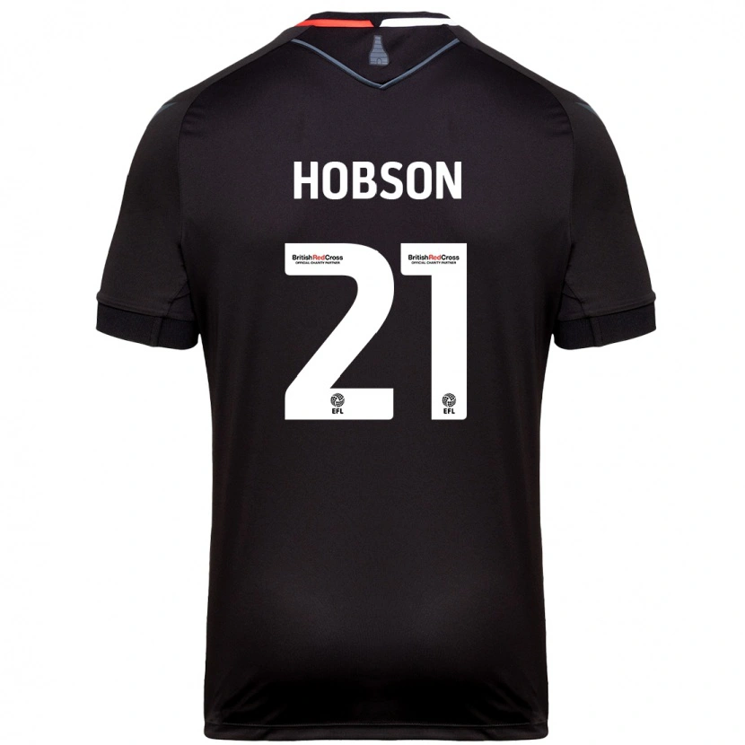 Danxen Kvinnor Elizabeth Hobson #21 Svart Bortatröja Matchtröjor 2024/25 Tröjor T-Tröja