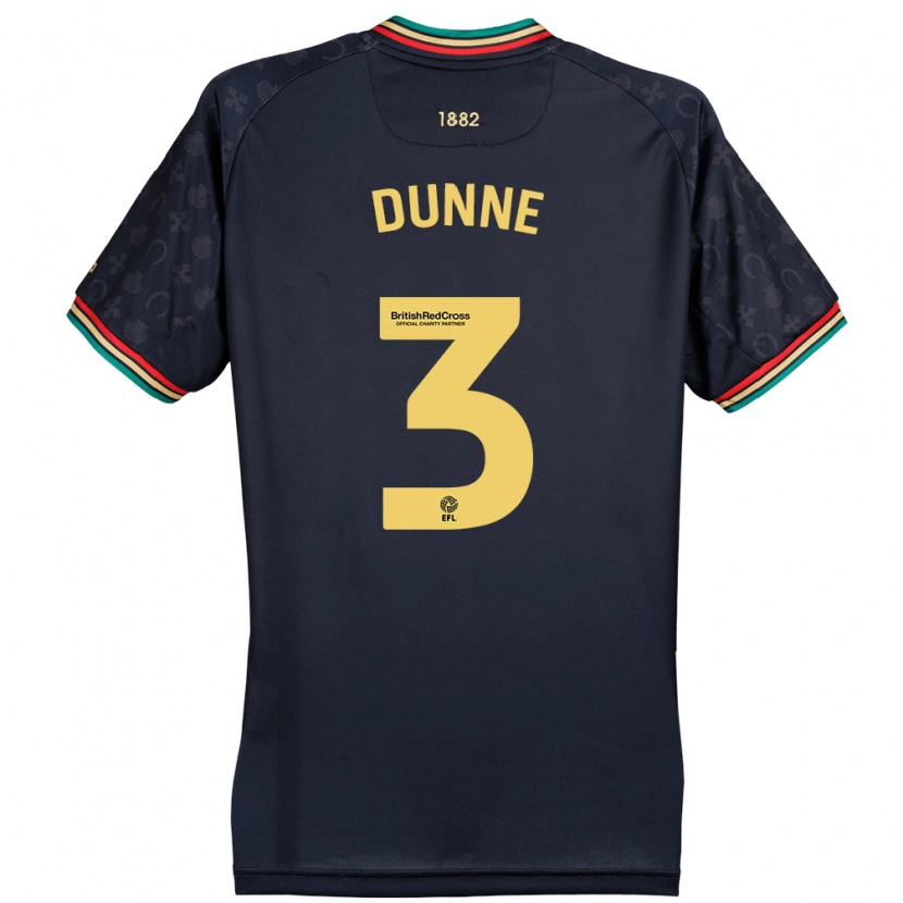 Danxen Kvinnor Jimmy Dunne #3 Mörk Marinblå Bortatröja Matchtröjor 2024/25 Tröjor T-Tröja