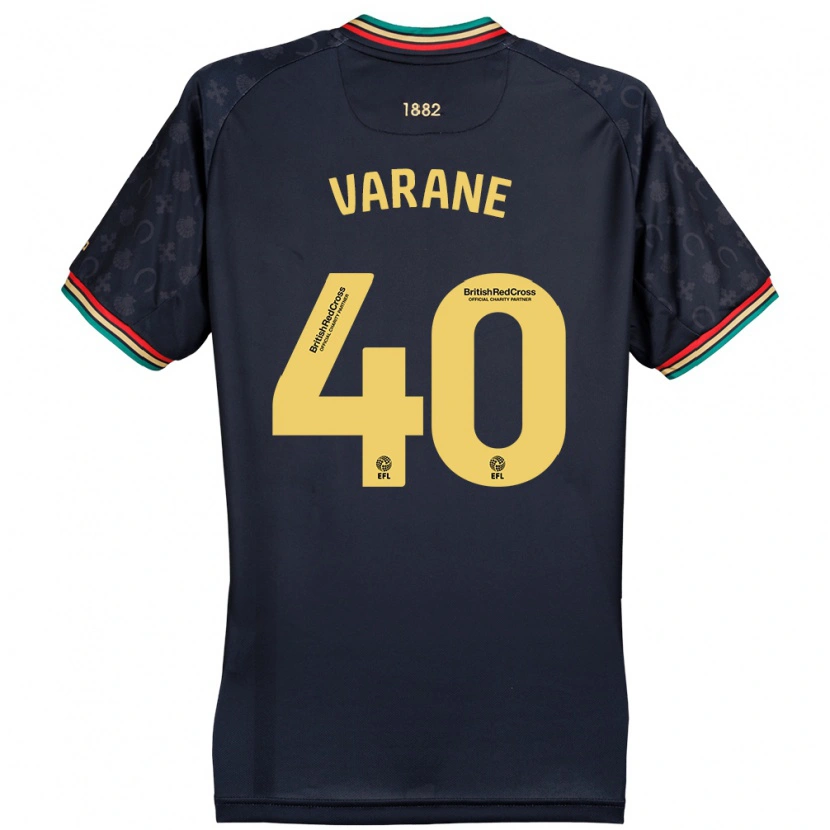 Danxen Kvinnor Jonathan Varane #40 Mörk Marinblå Bortatröja Matchtröjor 2024/25 Tröjor T-Tröja